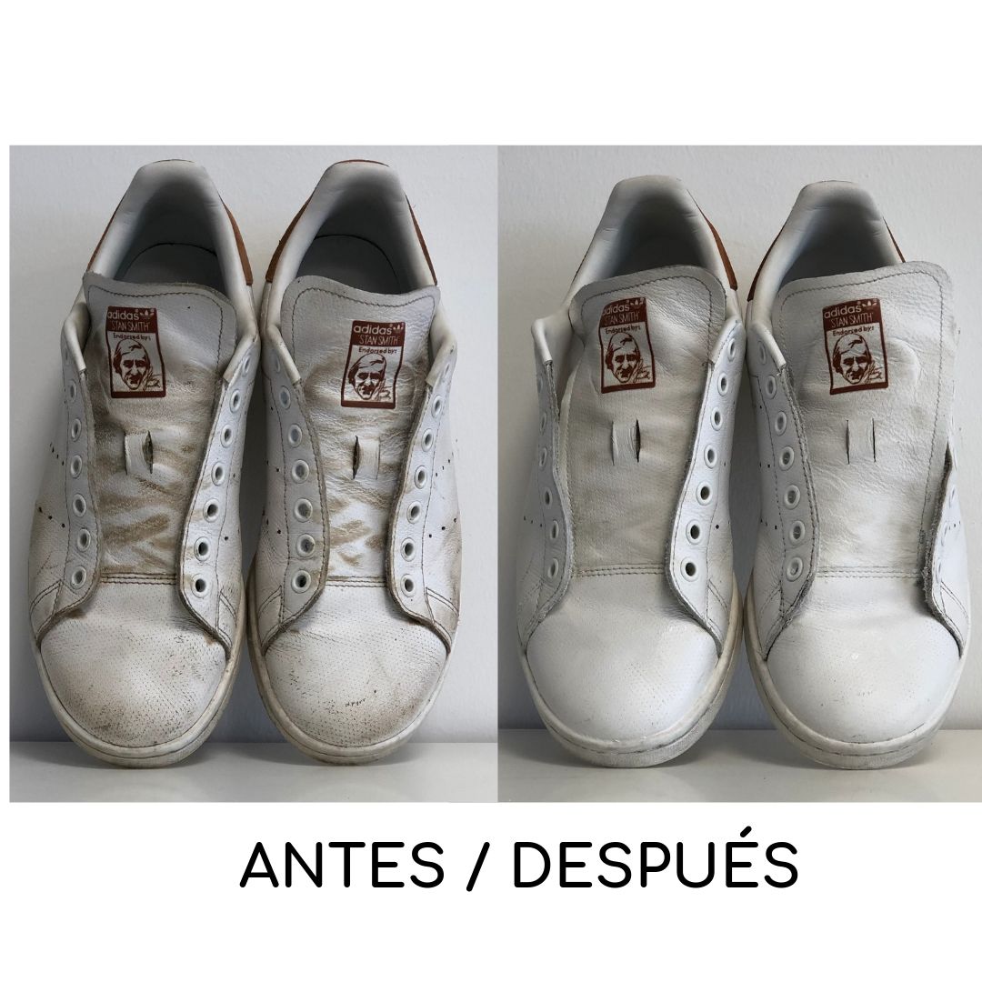 chaussures blanches avant après